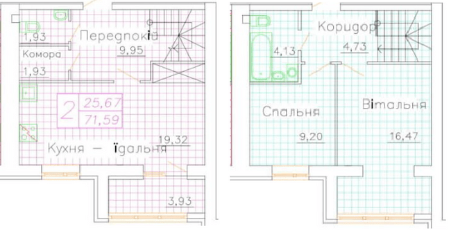 Дворівнева 71.59 м² в ЖК Центральний від 20 000 грн/м², м. Васильків