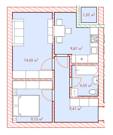 2-комнатная 48.78 м² в ЖК Cherry House 4 от 18 000 грн/м², пгт Гостомель