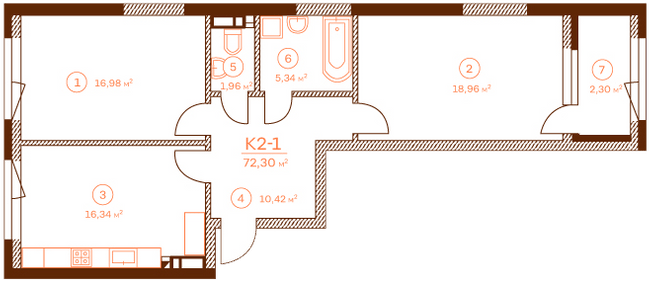 2-комнатная 72.3 м² в ЖК Stanford от 60 900 грн/м², Киев