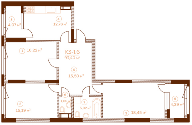 3-кімнатна 97.11 м² в ЖК Stanford від 64 350 грн/м², Київ