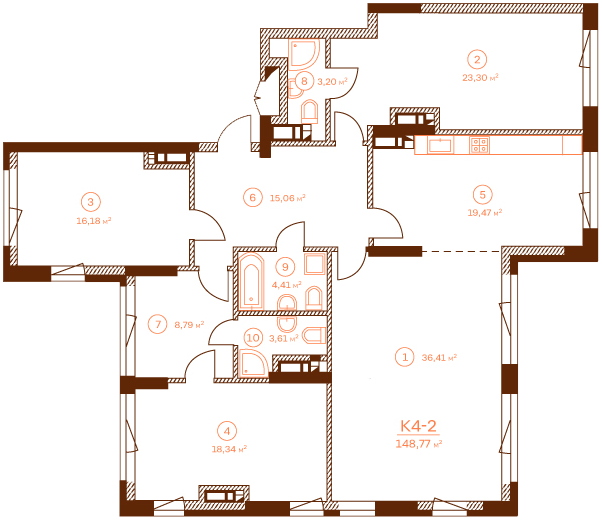 4-комнатная 148.77 м² в ЖК Stanford от 79 250 грн/м², Киев