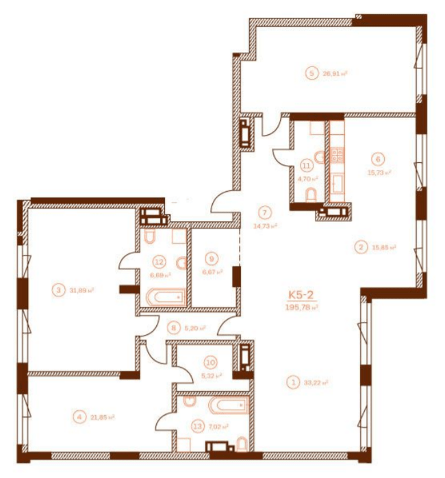 5+ комнат 195.78 м² в ЖК Stanford от 79 000 грн/м², Киев