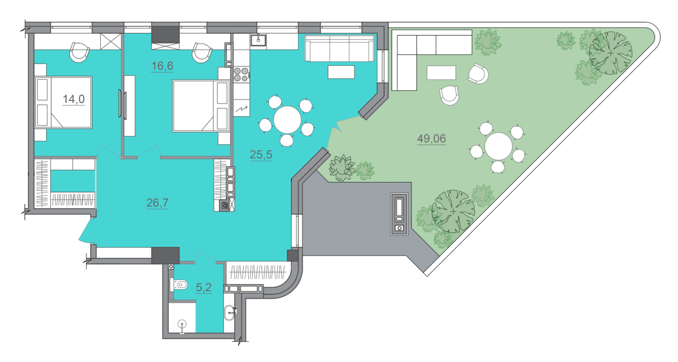 2-кімнатна 90.7 м² в БФК CITE від 34 000 грн/м², Дніпро