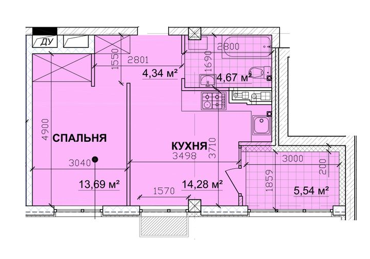 1-кімнатна 44.37 м² в ЖК PARKOVIY від 17 350 грн/м², м. Кривий ріг