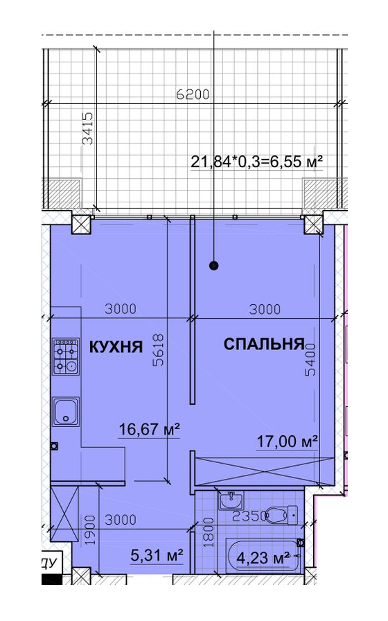 1-комнатная 51.06 м² в ЖК PARKOVIY от 17 350 грн/м², г. Кривой рог