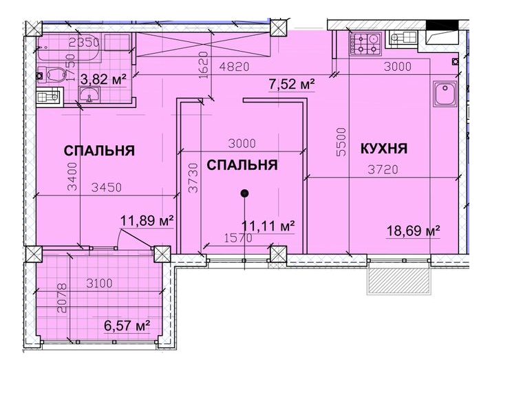 2-кімнатна 61.07 м² в ЖК PARKOVIY від 17 900 грн/м², м. Кривий ріг