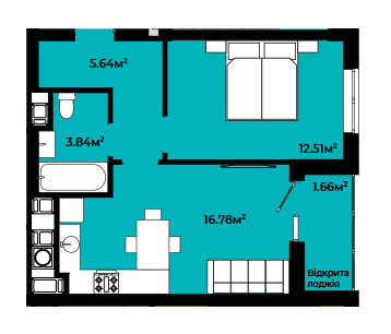 1-кімнатна 40.43 м² в ЖК CONTINENT STYLE від 21 500 грн/м², с. Сокільники