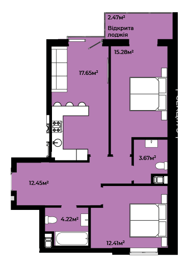 2-кімнатна 68.15 м² в ЖК CONTINENT STYLE від 17 900 грн/м², с. Сокільники