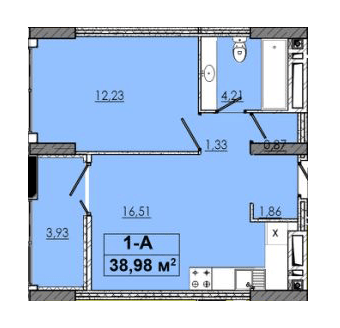 1-комнатная 38.98 м² в ЖК 4 Towers for You от 27 000 грн/м², Чернигов