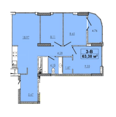 3-комнатная 63.38 м² в ЖК 4 Towers for You от 27 000 грн/м², Чернигов