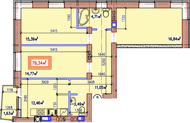 3-кімнатна 79.34 м² в ЖК Затишний квартал від 30 900 грн/м², с. Софіївська Борщагівка