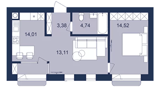 2-комнатная 49.76 м² в ЖК РЕМ от 17 300 грн/м², г. Самбор