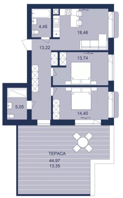 2-комнатная 82.67 м² в ЖК РЕМ от 17 300 грн/м², г. Самбор