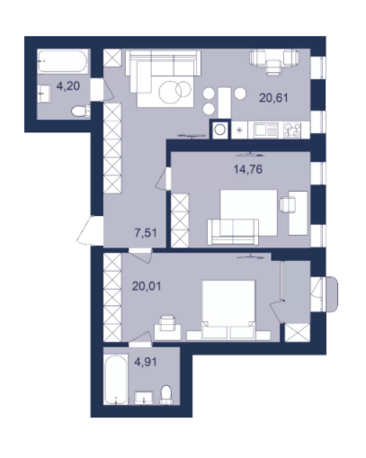 2-кімнатна 72 м² в ЖК РЕМ від 17 300 грн/м², м. Самбір