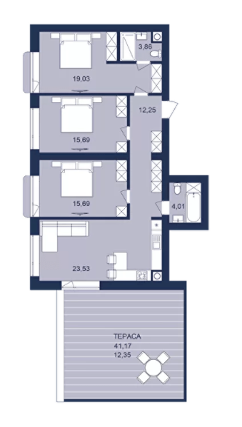 3-кімнатна 106.41 м² в ЖК РЕМ від 17 300 грн/м², м. Самбір