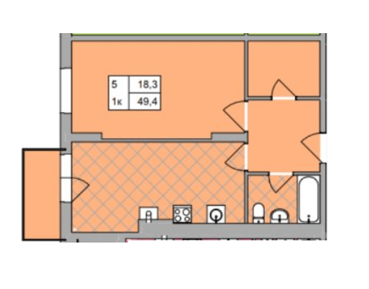 1-комнатная 49.4 м² в ЖК Авиатор от 15 000 грн/м², Хмельницкий