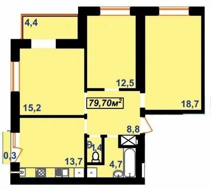 3-кімнатна 79.7 м² в ЖК Квартал Гімназійний від 12 500 грн/м², Івано-Франківськ