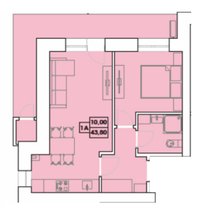 1-кімнатна 43.8 м² в ЖК Крайобраз від 123 380 грн/м², м. Яремче