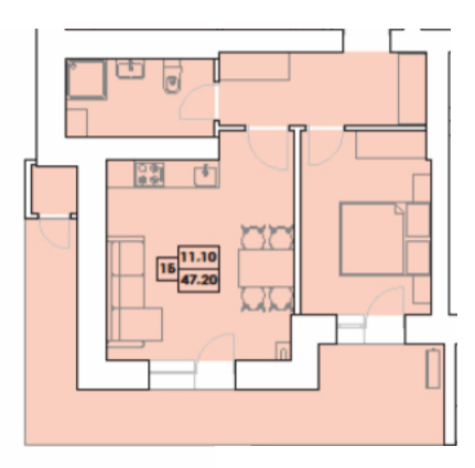 1-комнатная 47.2 м² в ЖК Крайобраз от 123 380 грн/м², г. Яремче