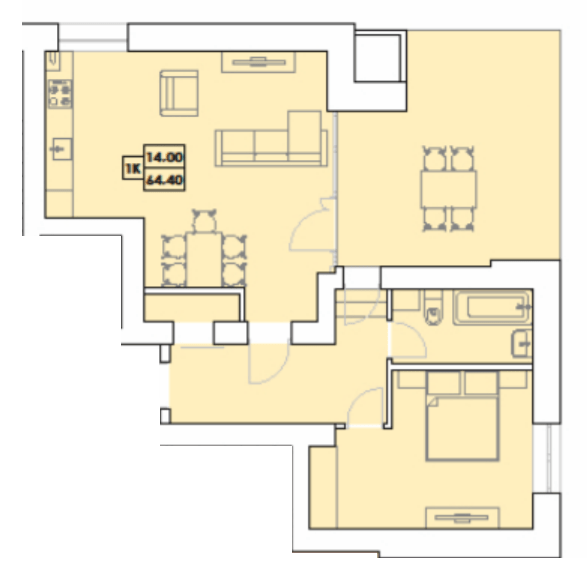 1-комнатная 64.4 м² в ЖК Крайобраз от 31 850 грн/м², г. Яремче