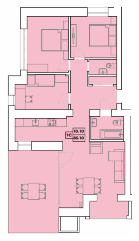 1-кімнатна 85.1 м² в ЖК Крайобраз від 31 850 грн/м², м. Яремче