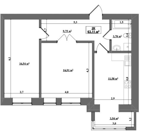 2-комнатная 63.11 м² в ЖК Уютный от 13 000 грн/м², г. Коломыя