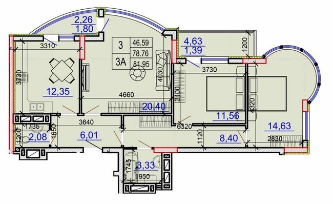 3-кімнатна 81.95 м² в ЖК Grand Palace від 19 000 грн/м², Хмельницький