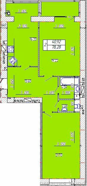 2-комнатная 78.28 м² в ЖК Новобудова от 14 500 грн/м², Хмельницкий