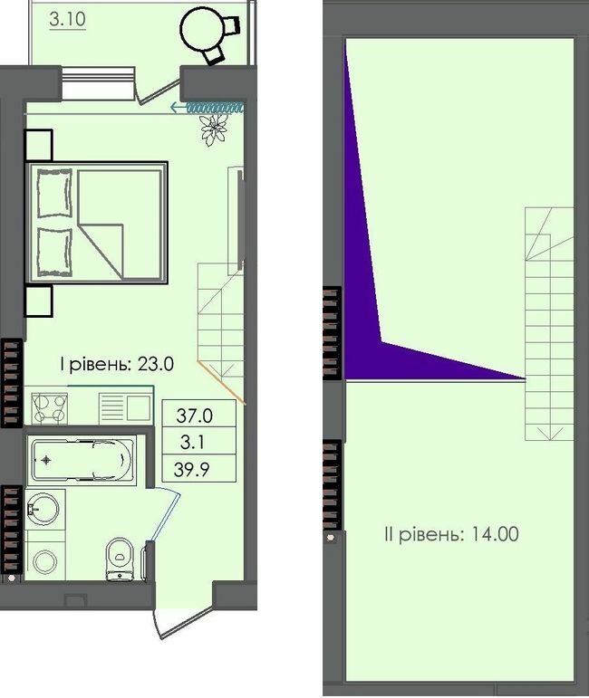 Дворівнева 39.9 м² в ЖК Smart House від 15 450 грн/м², м. Южне