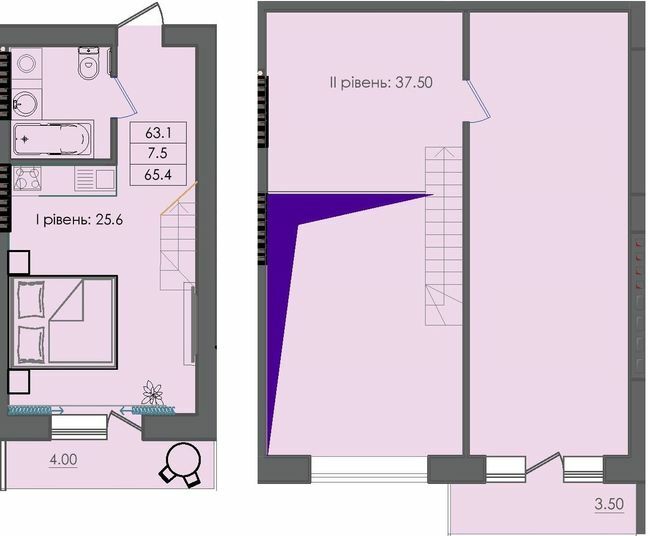 Двухуровневая 65.4 м² в ЖК Smart House от 15 450 грн/м², г. Южное