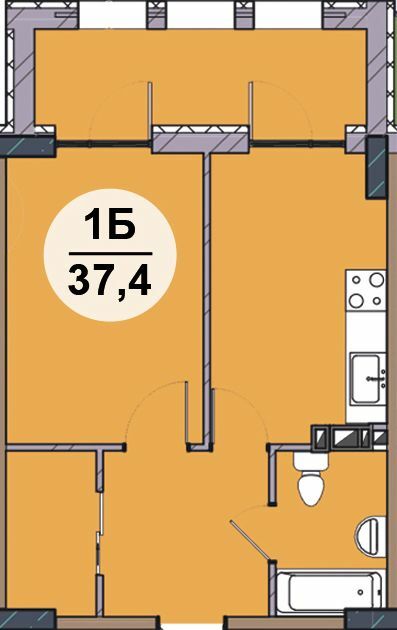 1-комнатная 37.4 м² в ЖК Гринвич Парк от 19 650 грн/м², с. Иличанка