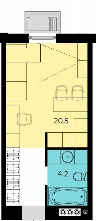 Студія 24.3 м² в ЖК Мармелад від 16 950 грн/м², с. Ілічанка