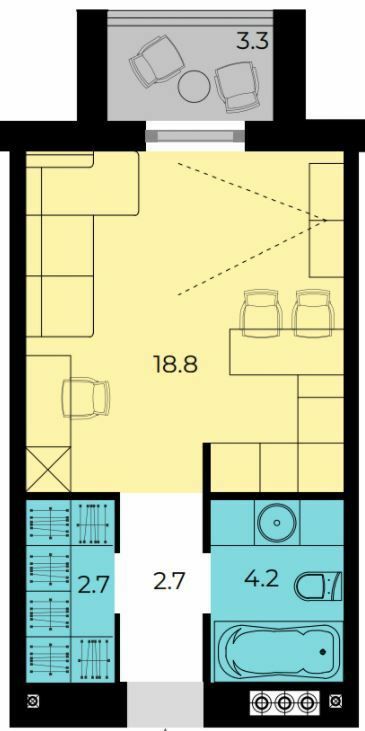 Студия 30.15 м² в ЖК Мармелад от 16 950 грн/м², с. Иличанка