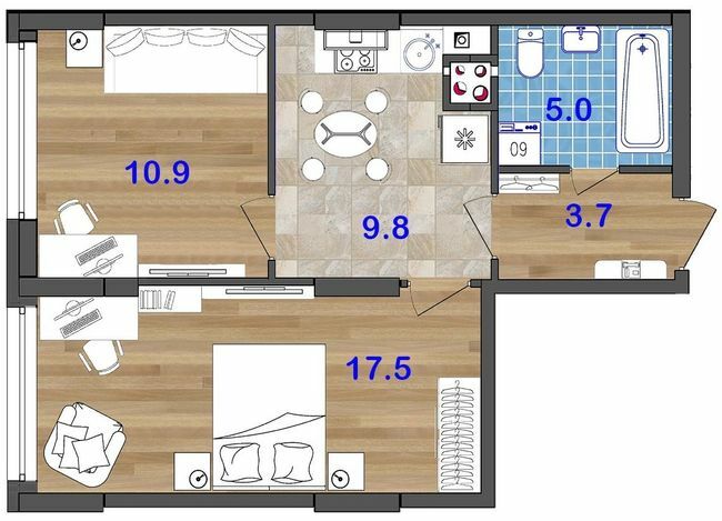 2-кімнатна 46.9 м² в ЖК SunCity від 21 500 грн/м², Одеса