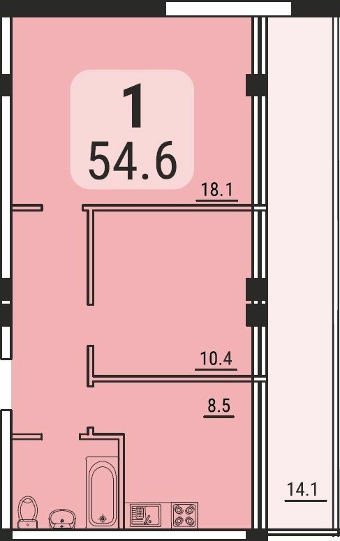 2-комнатная 54.6 м² в ЖК Море от 24 600 грн/м², Одесса