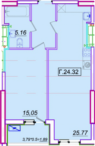 1-комнатная 54.22 м² в ЖК Родос от 27 800 грн/м², Одесса