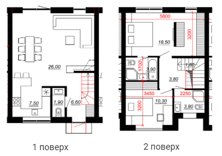 Таунхаус 84 м² в Таунхаусы Amsterdam-2 от 21 310 грн/м², с. Новые Петровцы