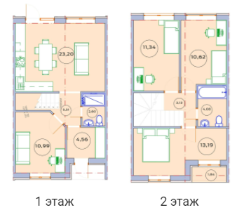 Таунхаус 92 м² в КГ Admiral Park Debut от 21 304 грн/м², г. Ирпень