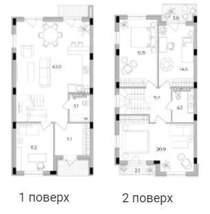 Таунхаус 129.2 м² в Таунхаусы Eastville от 23 994 грн/м², с. Малая Александровка