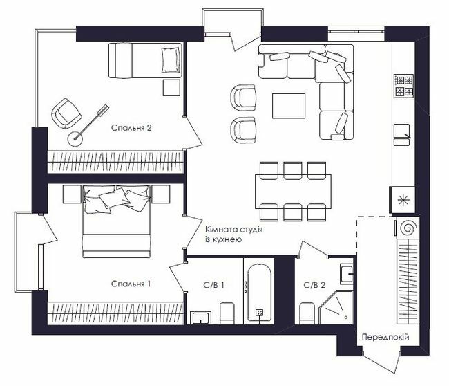 2-комнатная 73.39 м² в ЖК Avalon Up от 38 000 грн/м², Львов