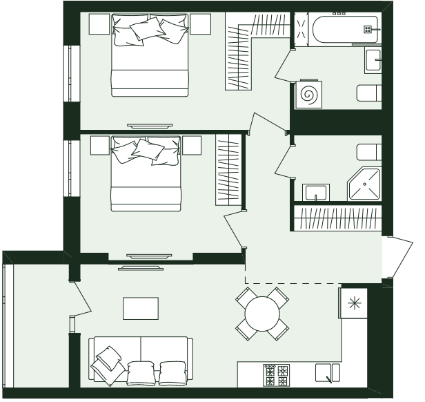 2-комнатная 59.75 м² в ЖК Avalon Zelena Street от 30 000 грн/м², Львов