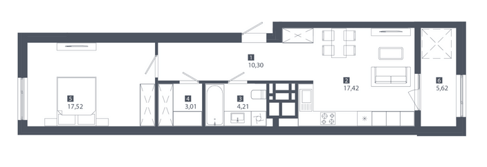 1-комнатная 58.08 м² в ЖК Cinematic от 39 550 грн/м², Львов