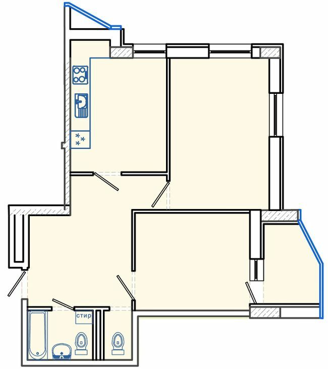 2-комнатная 73.2 м² в ЖК Немецкий проект на Холодной Горе от 28 700 грн/м², Харьков