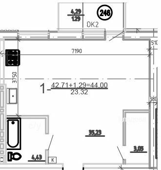 1-комнатная 44 м² в ЖК Слобожанская Слобода от 21 000 грн/м², пгт Слобожанское