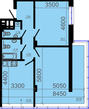 2-кімнатна 81.48 м² в ЖК Favorit від 31 600 грн/м², Дніпро