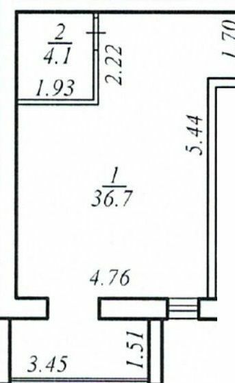 1-комнатная 40.8 м² в КД Березинский от 22 300 грн/м², Днепр