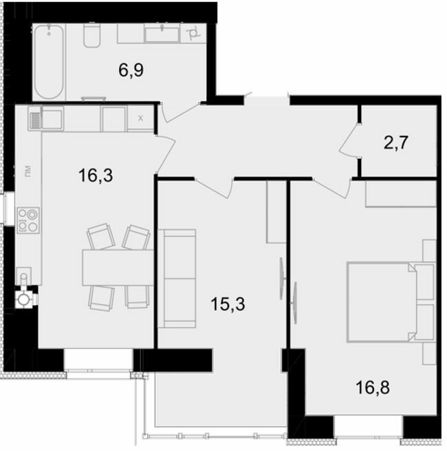 2-кімнатна 65.2 м² в ЖК Forest Home від 22 400 грн/м², Вінниця