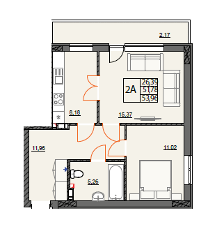 2-комнатная 53.96 м² в ЖК River Port от 27 750 грн/м², г. Ирпень