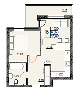 1-комнатная 45.8 м² в ЖК River Port от 29 100 грн/м², г. Ирпень