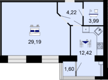 1-комнатная 51.42 м² в ЖК Семейный комфорт от 18 000 грн/м², Винница